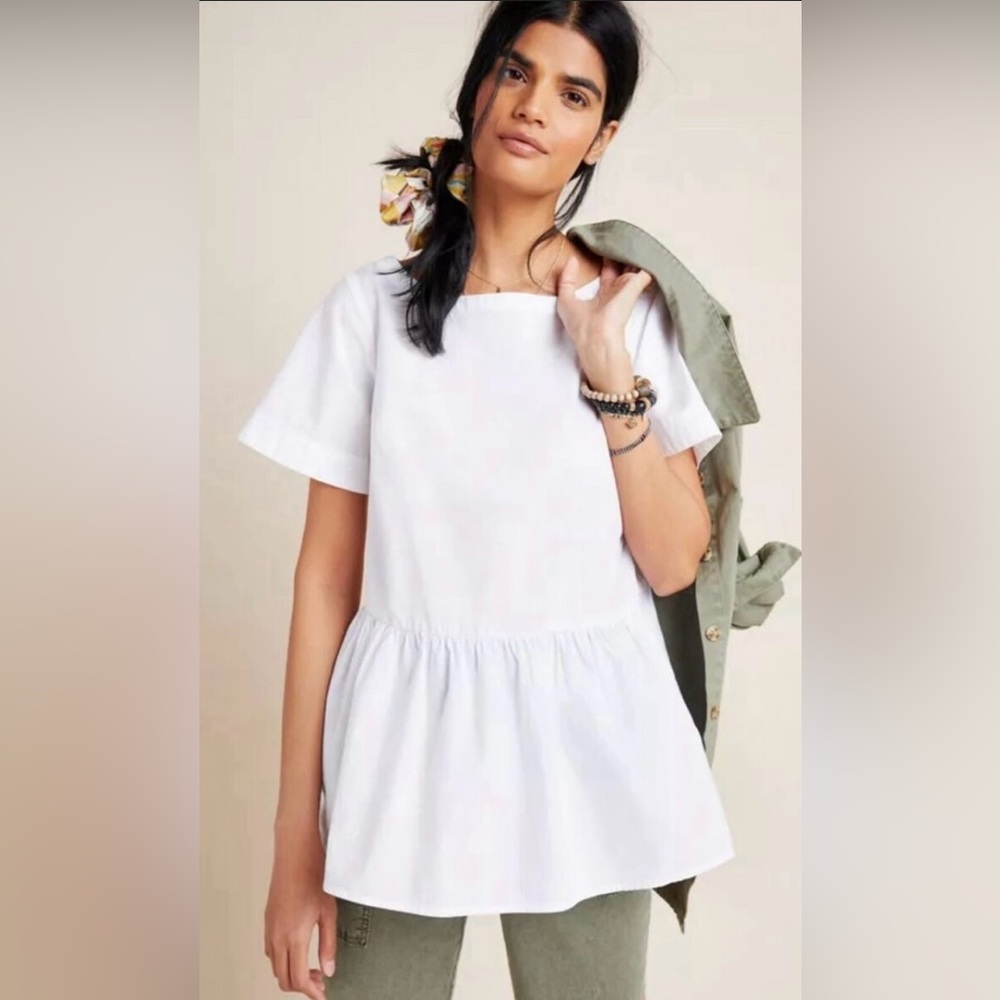 Maeve Anthropologie Darla Poplin Swing Blouse